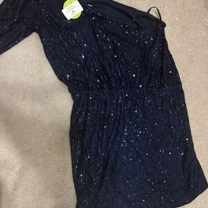 Windsor Navy Sequin Mini Dress